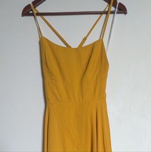 Lulus Mustard Yellow Spaghetti Strap Dress